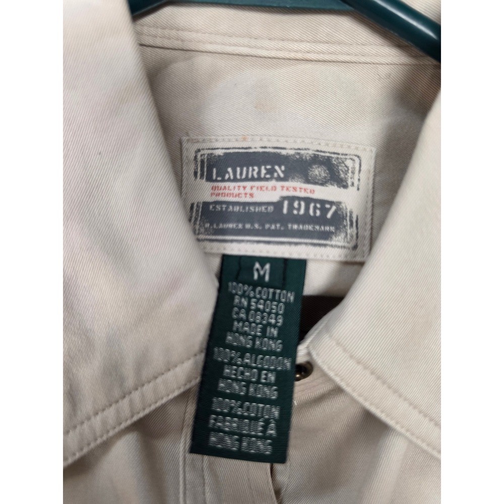 Lauren Ralph Lauren Womens Safari Vest Beige Cotton Utility Cargo Mesh Pocket M - Picture 4 of 7